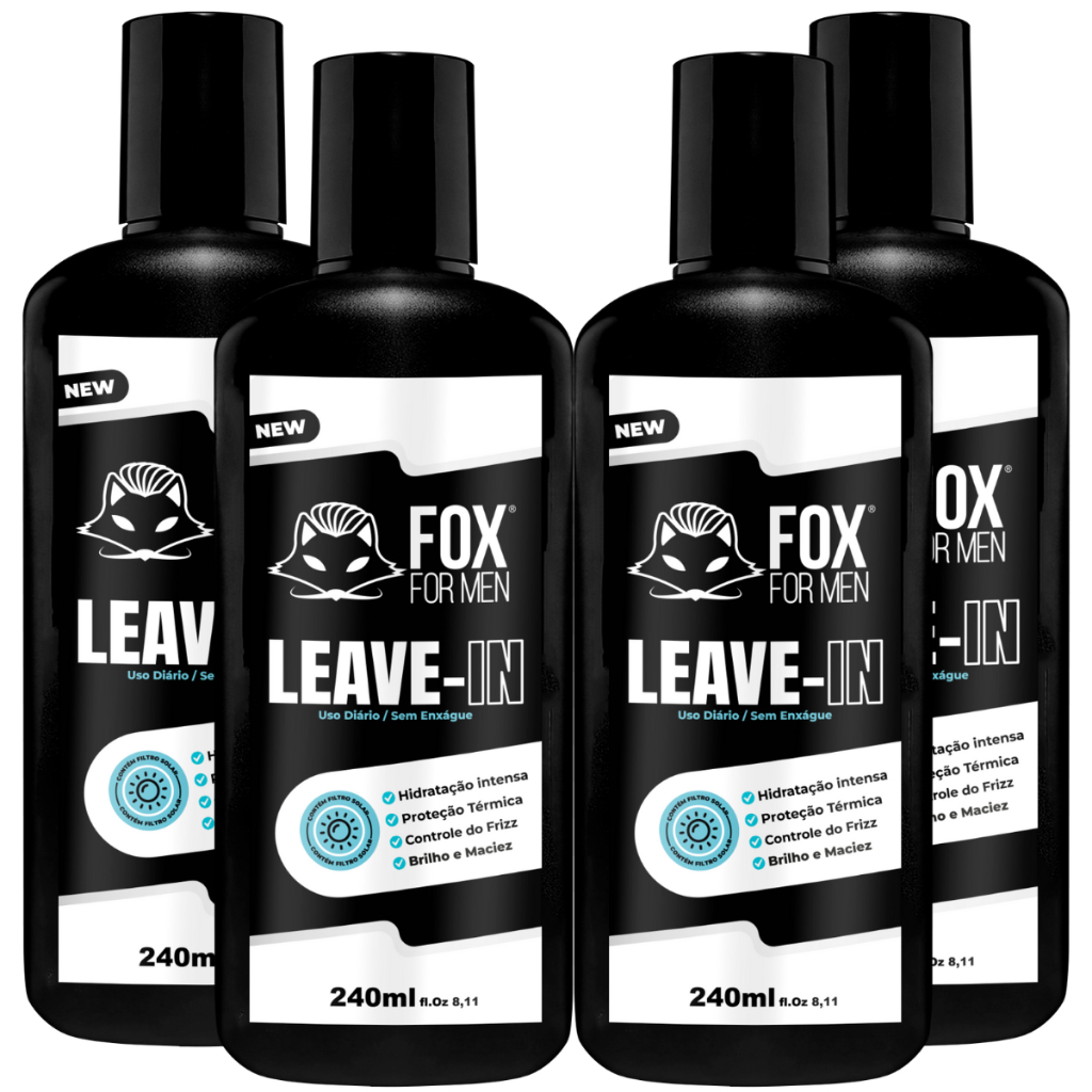 Leave-In Fox For Men Brilho Proteção Maciez Fios Alinhados com Efeito Natural