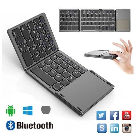 Mini Teclado Keyboard Dobrável Portátil Sem Fio Bluetooth