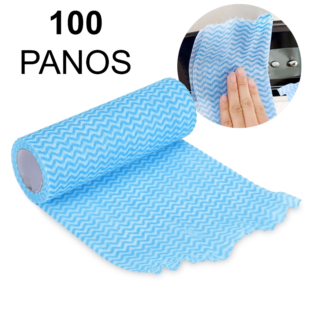 Rolo de Pano Picotados perfex 100und Multiuso Alta Absorção Reutilizado 24x30cm em Oferta na Shopee