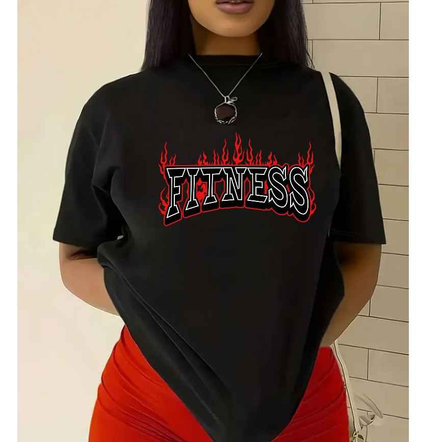 Camiseta Camisa Tshirt Feminina 100% Algodão Casual Oversized Treino Gym Fitness Academia Fitness Fo