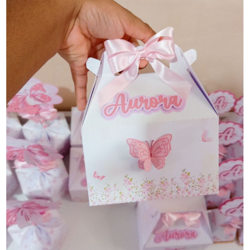 Maletas Lancheirinhas Personalizadas Jardim das Borboletas |  Lembrancinha | Festa | Sacolinha Surpresa