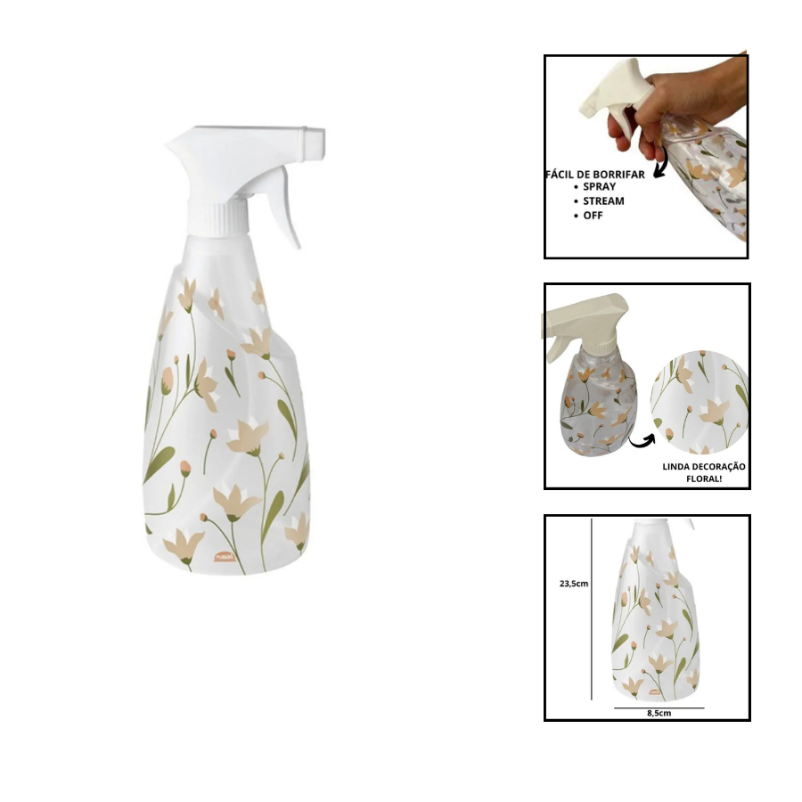 Borrifador Spray Estampado Manual Salão Cabelereira Multiuso Jardim Plasutil 580 ML