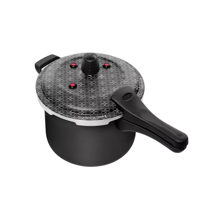 Panela De Pressão Antiaderente Fecho Externo 5 Litros Preto Patolux em Oferta na Shopee