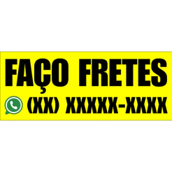 PLACA ANÚNCIO FAÇO FRETE 16X40 CM