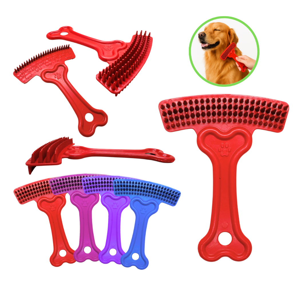 Escova rasqueadeira tira pelos desembaraçar pentear cachorro cães gatos pet em Oferta na Shopee