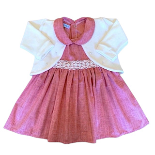 Vestido de Bebê Mundo Nina 100% Algodão Luxo com Bolero em Plush em Oferta na Shopee