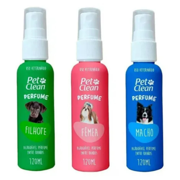 Perfume para Cachorros e Gatos Pet Clean Macho, Fêmea e Filhote 120ml, seu pet cheiroso todo dia - ENVIO IMEDIATO