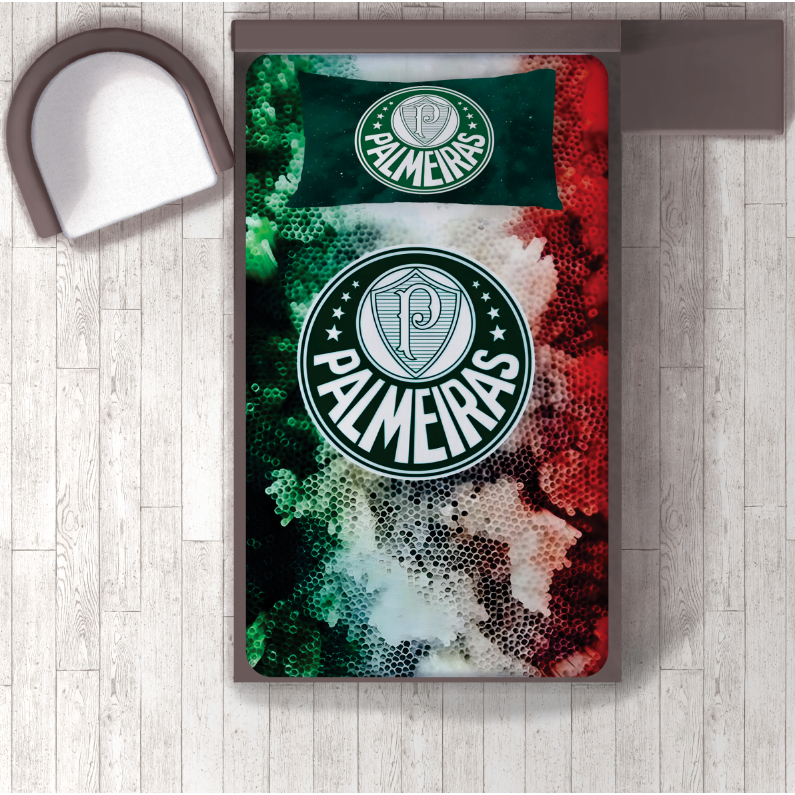 JOGO DE LENÇOL SOLTEIRO INFANTIL PALMEIRAS   FRONHA TRAVESSEIRO, LENÇOL DE ELASTICO em Oferta na Shopee