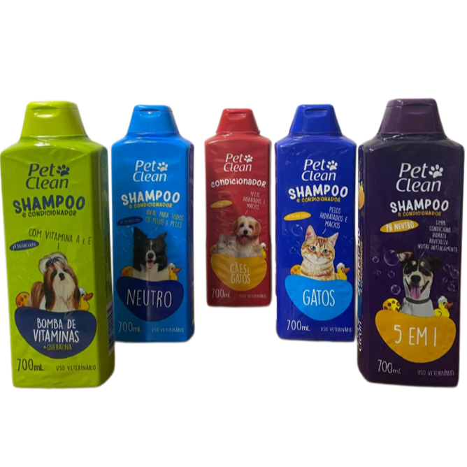Shampoo e Condicionador 2 em 1 Para Banho Cachorro e Gato  Pet Clean 700ml - ENVIO IMEDIATO em Oferta na Shopee