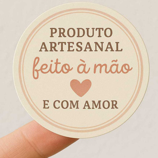 300 Adesivos Produto Artesanal 4x4cm | Feito à Mão e com Amor | Alta Qualidade em Oferta na Shopee