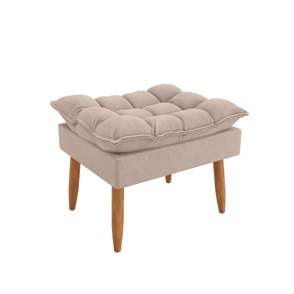 Puff Retangular Opala Luxo Sala de Estar Balaqui Decor em Oferta na Shopee