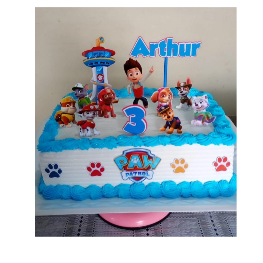 topode bolo tema  patrulha canina topper personalizado nome e idade