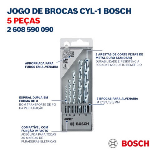 Furadeira Impacto Parafusadeira Bosch GSB 450 RE 127v + Kit 5 Brocas + Empunhadeira + Bolsa