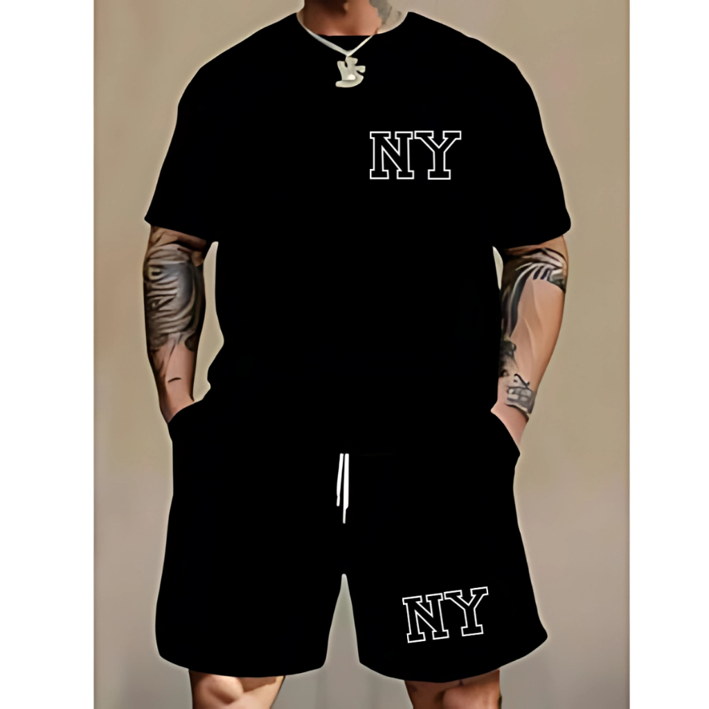 Conjunto Camiseta + Shorts Mauricinho Masculino Lançamento Alta Qualidade Exclusivo Primavera Verão