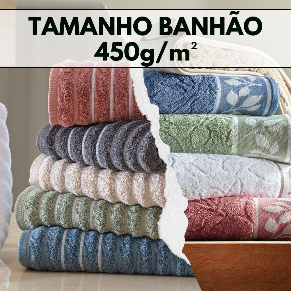 Toalha Banhão 100% Algodão 450g/m Alta Gramatura Toque Macio Felpuda Excelente Absorção Corttex - Home & Living