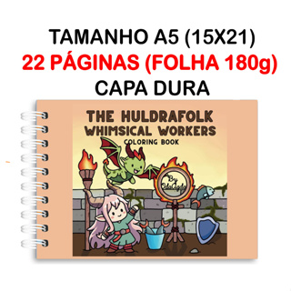 Livro de Colorir The Huldrafolk Whimsical Workers com 22 desenhos (Folha180g) - CAPA DURA em Oferta na Shopee