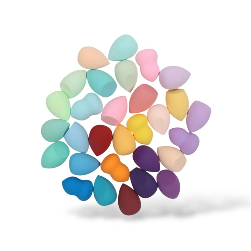 kit com 10 Esponjas de Maquiagem com Cores e Formatos Aleatórios, Esponjas