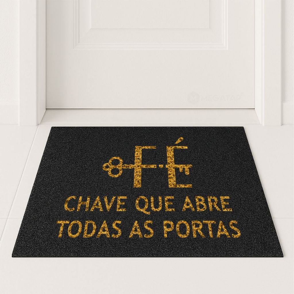 Tapete Capacho Fe Chave Abre Todas Portas 60x40 Decorativo