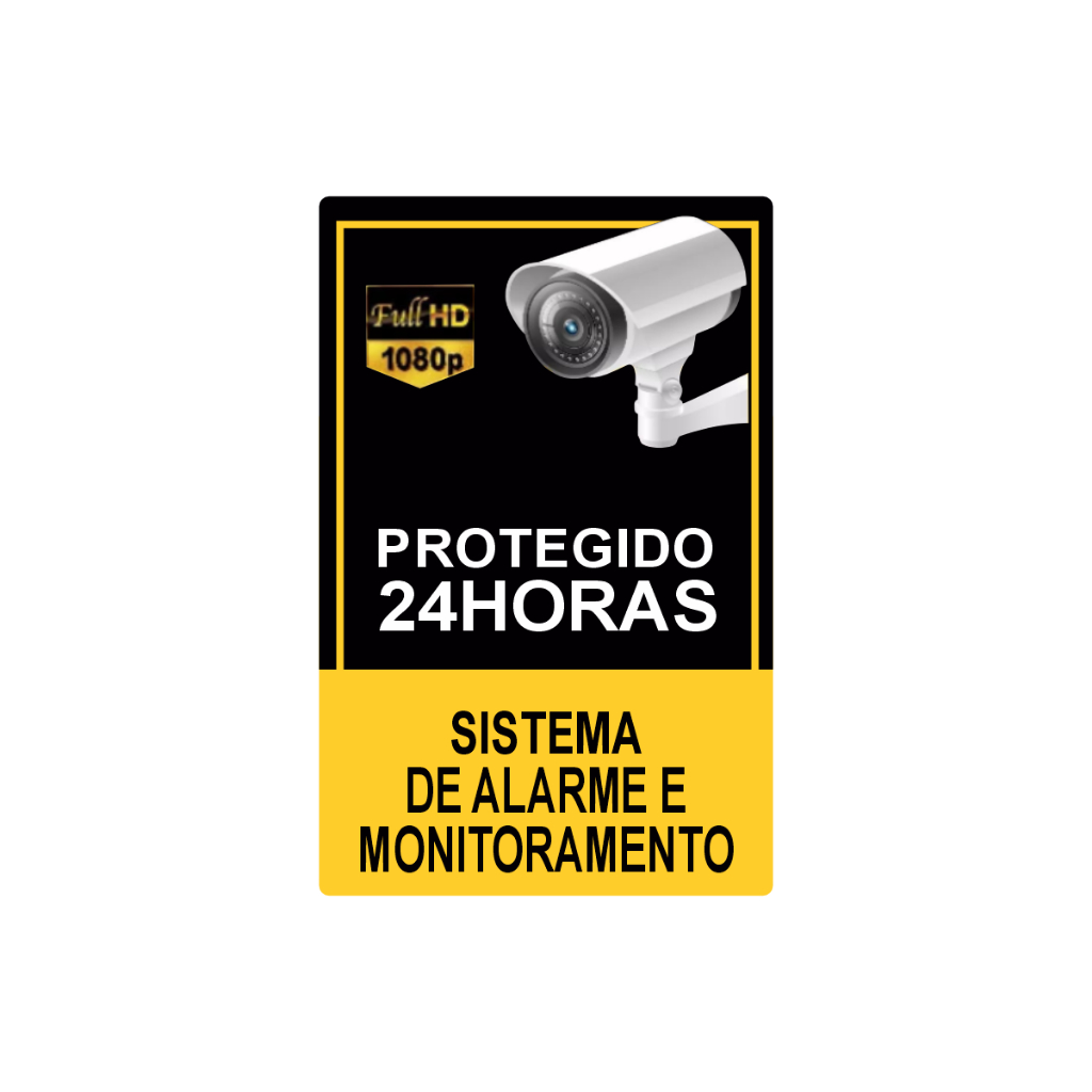 Placa De Segurança Alarme E Monitoramento Protegido 24 Horas 20x30 Resistente Alta Qualidade em Oferta na Shopee