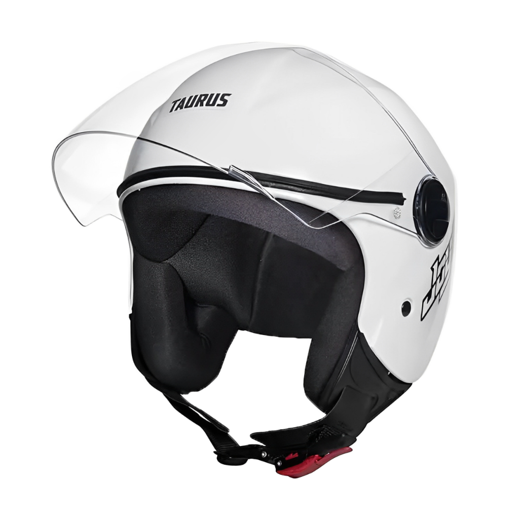 Capacete Aberto Taurus Joy23 Open Face Branco Brilhante Com Viseira Acoplada em Oferta na Shopee