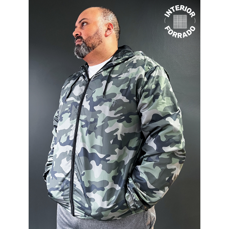 Jaqueta Corta Vento Impermeável Forrado Corpo Todo Plus Size G1 G2 G3