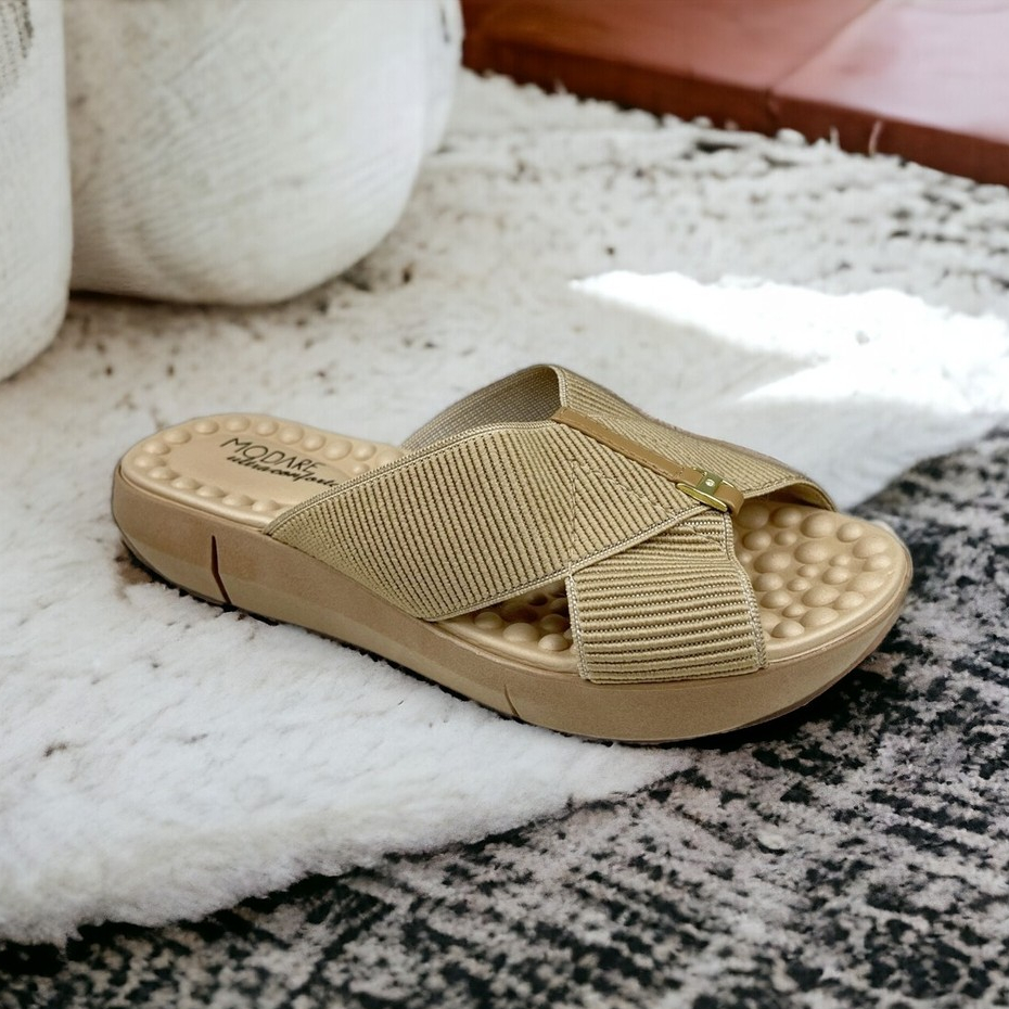 Tamanco Modare Elástico Sandália Feminina Ortopédica Salto Baixo Esporão Fascite Leve Macio 7142101