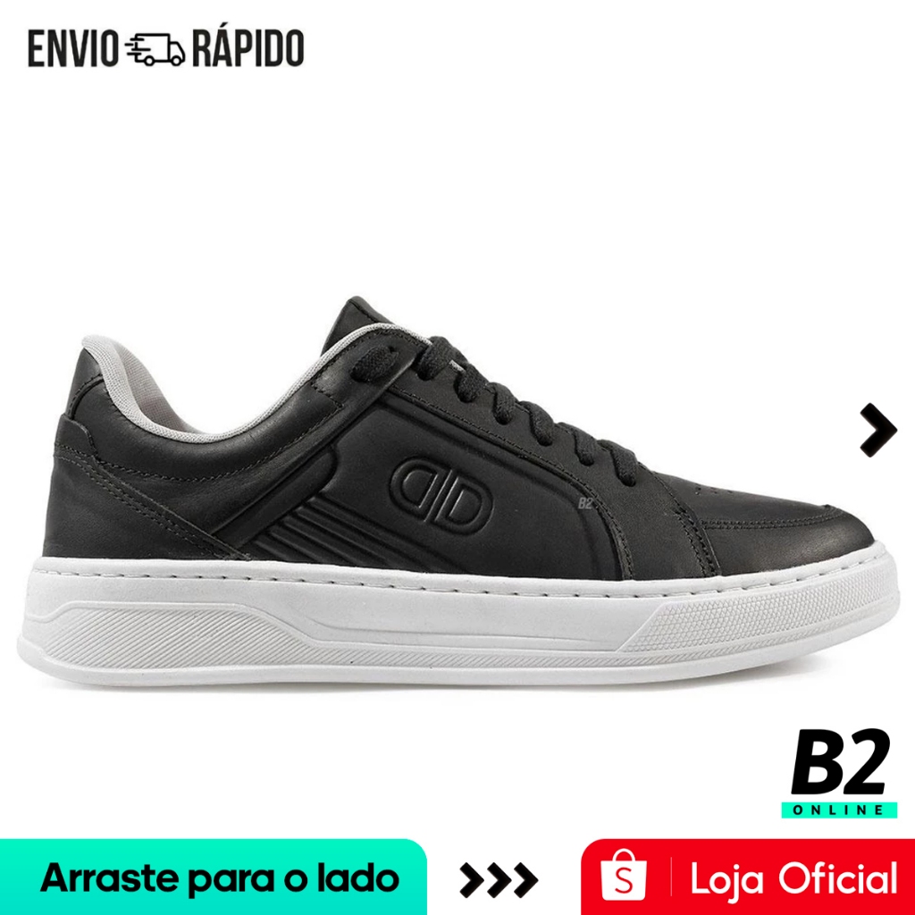 Sapatênis Democrata Denim Bold Casual Masculino Preto Original Com Nota Fiscal e Garantia