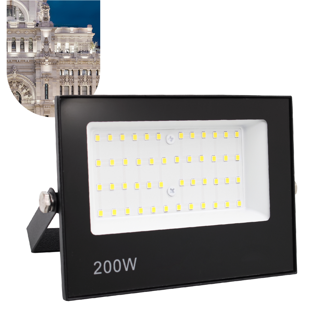 Refletor Led Holofote 200w Ip66 Bivolt Forte Luz Branco Frio
