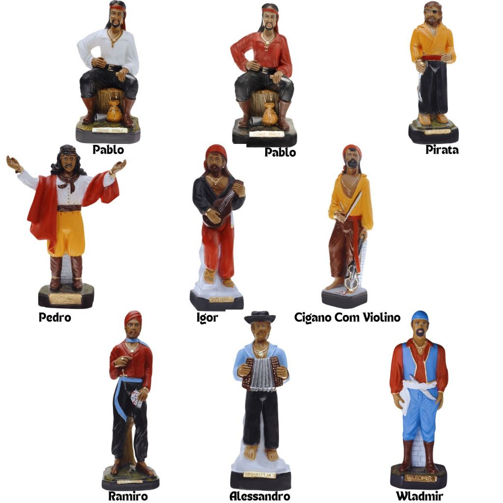 Imagem Cigano Escultura Em Gesso Umbanda - Diversas Entidades Igor Pablo Pedro Ramiro Wlademir Alessandro