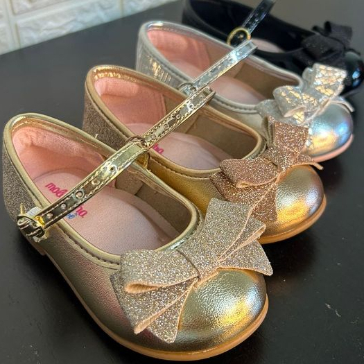 Sapatilha Infantil Menina Sapatinho Batizado Molekinha Boneca Festa Brilho Original Confortavel