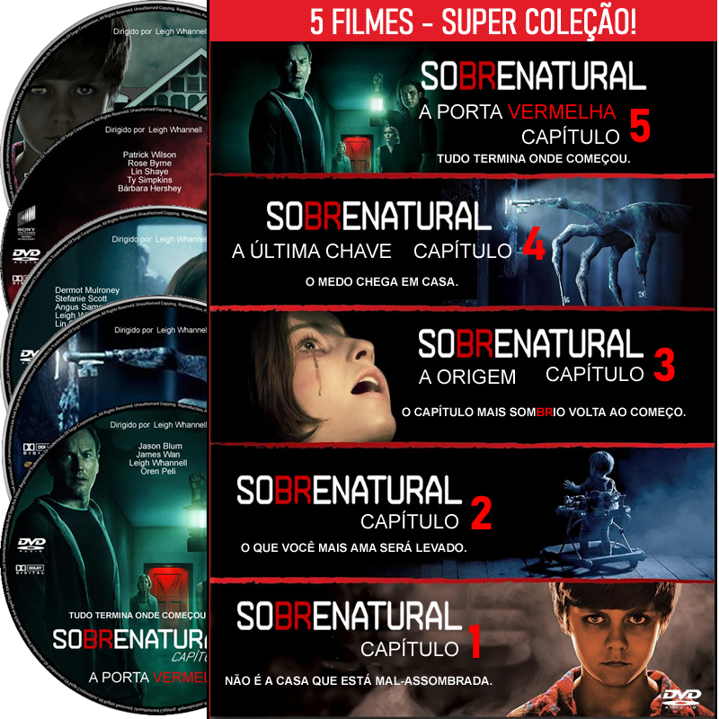 dvd -  Sobrenatural  - 1/2/3/4/5  Filmes Terror séries box