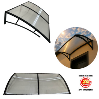 Toldo Policarbonato de 100 a 200cm Alta Preto Fume e Translucido Com Proteção UV Preto E Branco em Oferta na Shopee