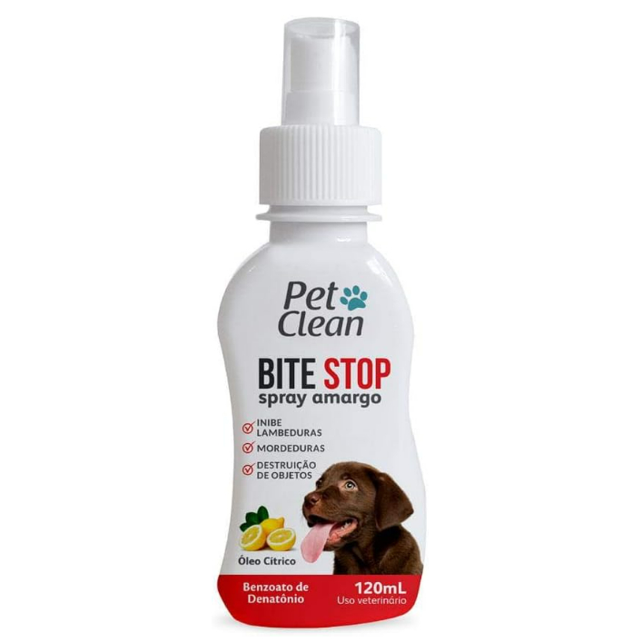 Bite Stop Pet Clean Spray Amargo Adestrador Anti lambida, Mordedura e Destruição de Objetos - 120 ml - ENVIO IMEDIATO em Oferta na Shopee