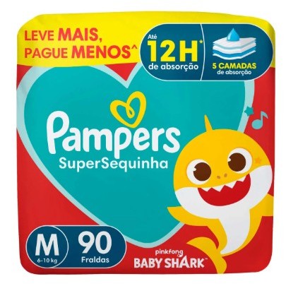 PAMPERS - Fralda Supersec M - 90 fraldas