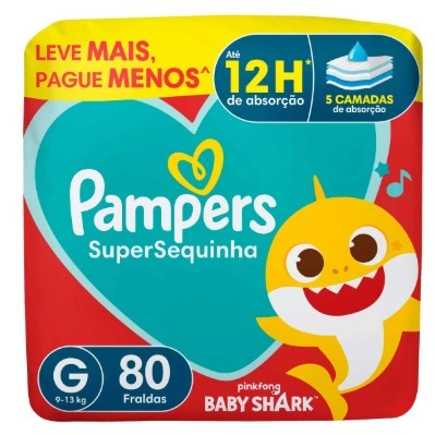 PAMPERS - Fralda Supersec G - 80 fraldas