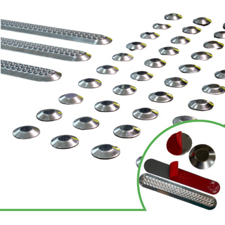 Piso Tátil Alerta Inox Elementos Soltos - 1 Metro Linear em Oferta na Shopee