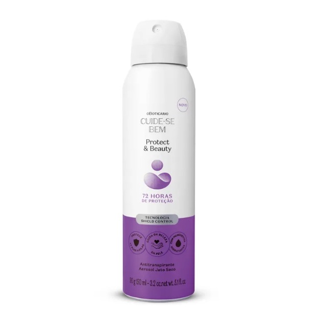 Desodorante Antitranspirante Aerosol Cuide-se Bem Protect And Care 90g/150ml Boticario