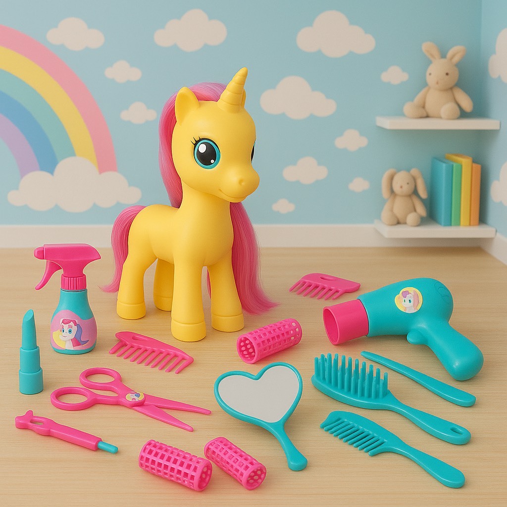 Cadeirinha Unika Unicórnio Pop Star com Unicórnio em Vinil + Acessórios de Beleza/Infantil Educativo