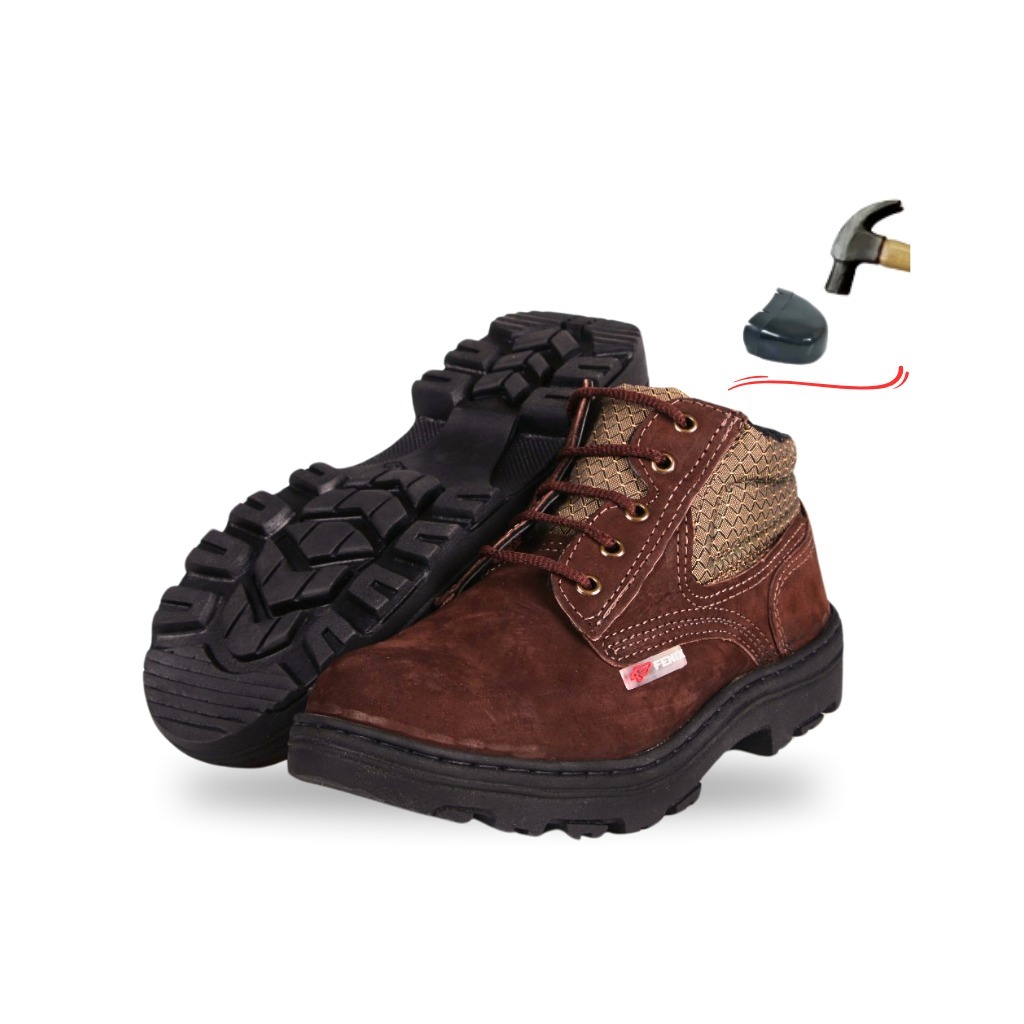 Bota Masculina Bico Pvc Coturno Trabalho Botina Segurança Nobuck - Fênix Calçados