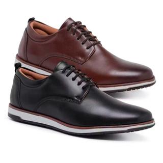 Kit 2 Pares de Sapato Social Masculino Oxford Ingles Estiloso de Couro Premium Confortável Macio Estiloso Pronta Entrega