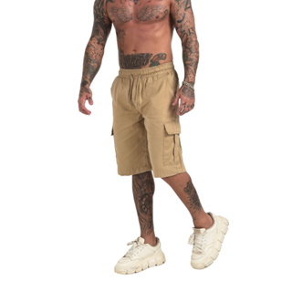 Bermuda Cargo Sarja Com Elástico na Cintura - Confortável para Passeios em Oferta na Shopee