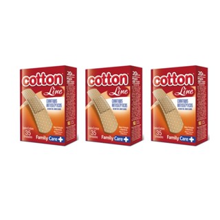 Curativos Antissepticos Cotton Line - Kit 03 Caixas C/ 35 Unidades Cada - Bege em Oferta na Shopee
