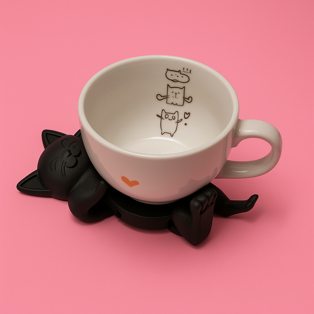 Suporte/Porta Copos 3D de Gatinho Abraçador de Caneca Xícara Copo Latinha Fofo Decorativo em Oferta na Shopee