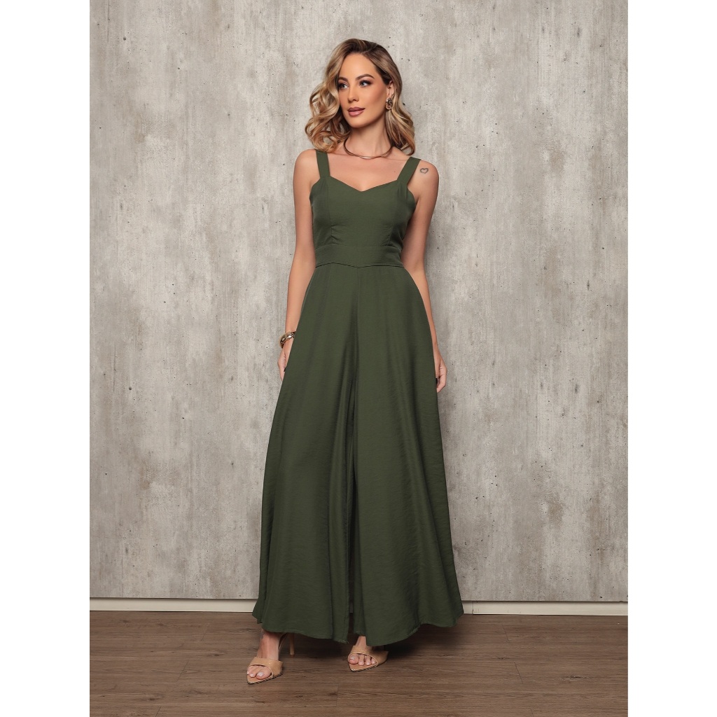 Macacão Casual confortável com bojo Elegante em Oferta na Shopee