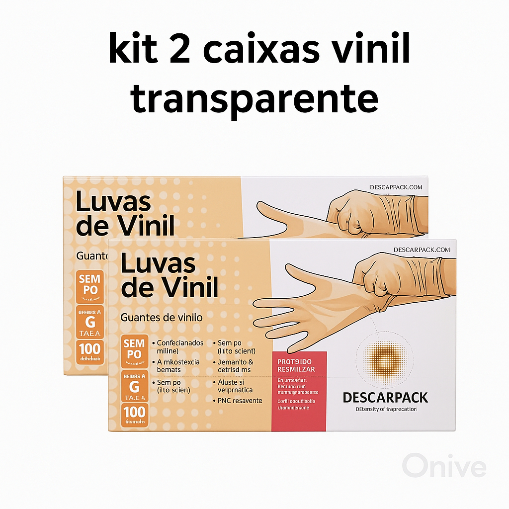 Kit 2 Luva Vinil Transparente Descartável Sem Pó em Oferta na Shopee