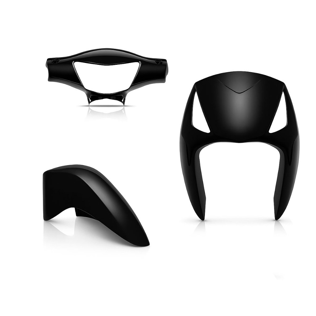 Kit Carenagem 3 Peças (Paralama Dianteiro  Bico Frontal  Carenagem do Farol) BIZ 125 KS ES 2006 2010