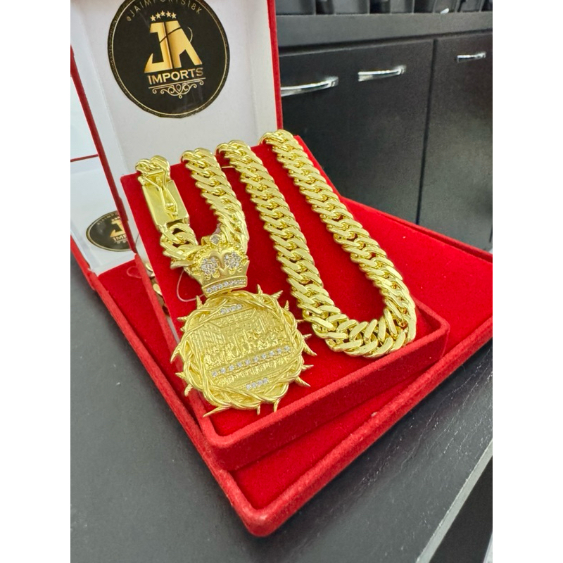 Cordão lacraia 13mm 70cm pingente santa ceia 100% moeda antiga cor de ouro