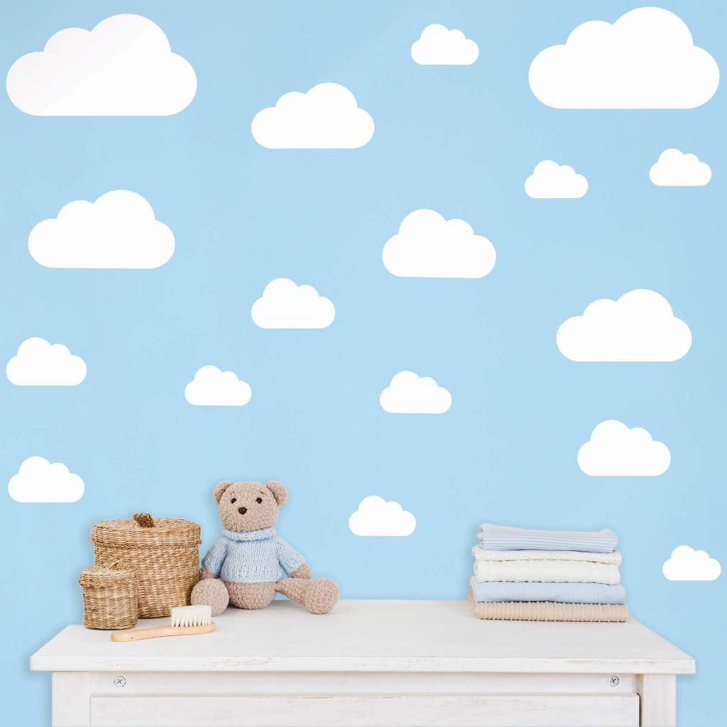Adesivo de Parede Nuvens Brancas Quarto Infantil e Bebê Decorativo