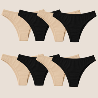 Kit 10 Calcinhas Tanga Microfibra Preta e/ou Bege com Forro 100% Algodão em Oferta na Shopee