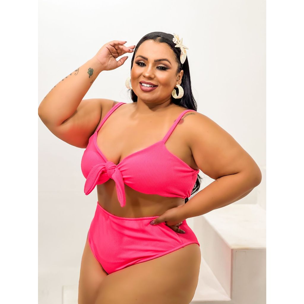 BIQUINI HOT PANT PLUS SIZE CINTURA ALTA MODELADOR CINTURA ALTA ENVIO IMEDIATO TAMANHO 54